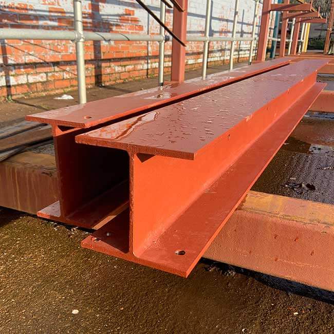 Steel beam supplier London - cut to size and prepared for delivery